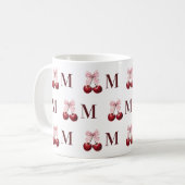 Op maat gemaakte mok met kersen gingham cadeau voo (Voorkant links)