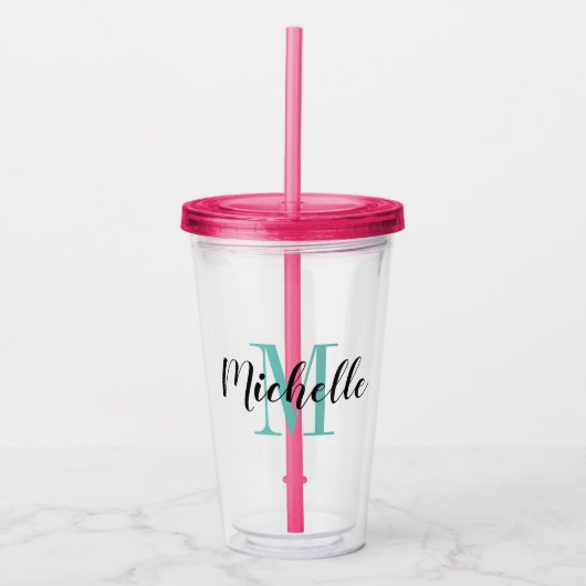 Op maat gemaakte monogram acryl tumbler glazen (Voorkant)