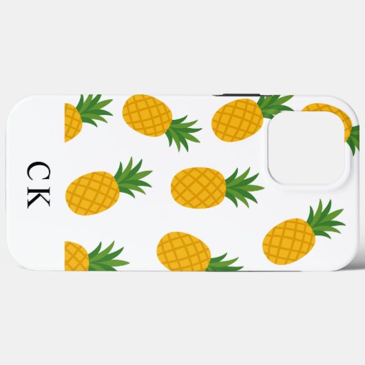 Op maat gemaakte monogram ananas Case-Mate iPhone Case (Achterkant (horizontaal))
