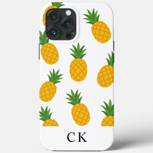 Op maat gemaakte monogram ananas Case-Mate iPhone  Case (Achterkant)