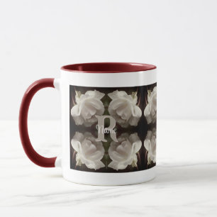 Op maat gemaakte monogram antieke rozen Persoonlij Mok