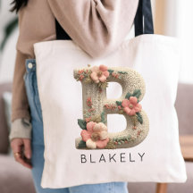 Op maat gemaakte monogram bloemen borduurwerk effe