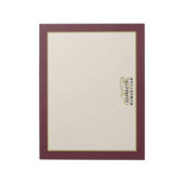 Op maat gemaakte monogram bordeauxroom goud minima notitieblok (Linkerzijde)