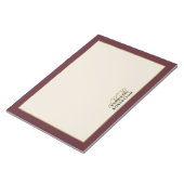 Op maat gemaakte monogram bordeauxroom goud minima notitieblok (Schuin)
