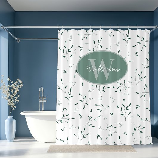 Op maat gemaakte monogram douchegordijn Minimaal b