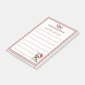 Op maat gemaakte monogram Duitse herder Kerstcadea Post-it® Notes (Schuin)
