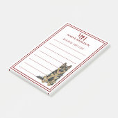Op maat gemaakte monogram Duitse herder kerstcadea Post-it® Notes (Schuin)