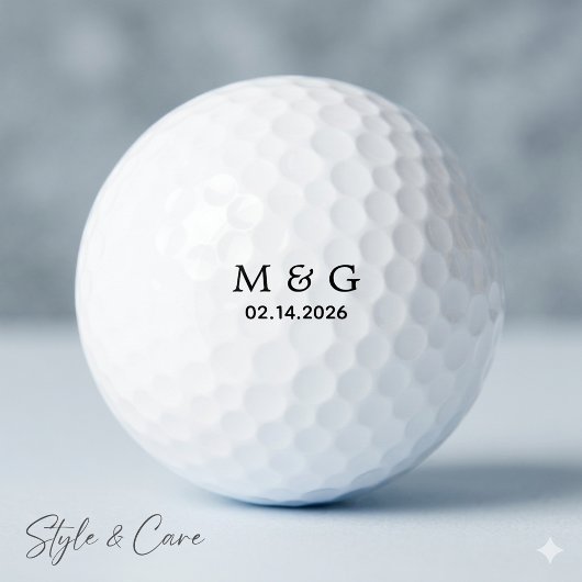Op maat gemaakte monogram en datum gepersonaliseer golfballen