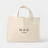 Op maat gemaakte monogram en datum gepersonaliseer mini tote bag (Voorkant)