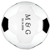 Op maat gemaakte monogram en datum gepersonaliseer voetbal (Gedraaid)