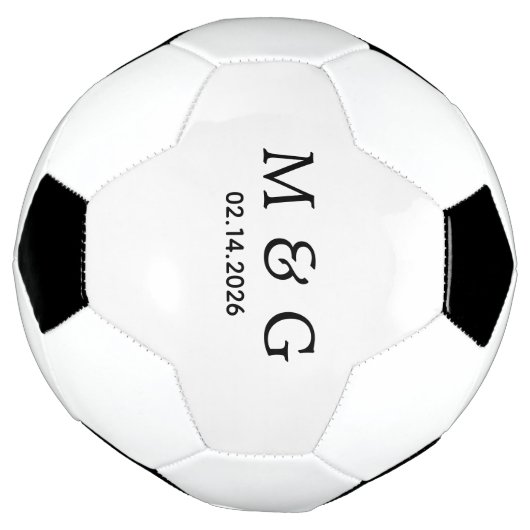 Op maat gemaakte monogram en datum gepersonaliseer voetbal (Gedraaid)