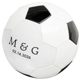 Op maat gemaakte monogram en datum gepersonaliseer voetbal