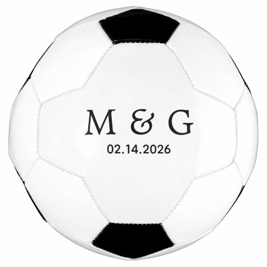 Op maat gemaakte monogram en datum gepersonaliseer voetbal (Voorkant)