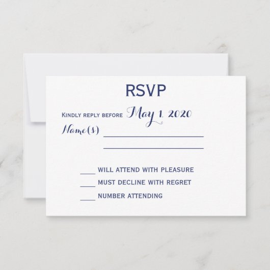 Op maat gemaakte monogram genavige huwelijks-RSVP- RSVP Kaartje (Voorkant)