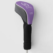 Op maat gemaakte monogram golfhoofdhoes paars golfheadcover (Schuin)
