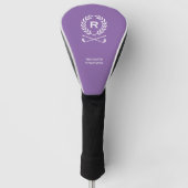 Op maat gemaakte monogram golfhoofdhoes paars golfheadcover (Voorkant)