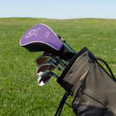 Op maat gemaakte monogram golfhoofdhoes paars golfheadcover (Insitu)