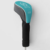 Op maat gemaakte monogram golfhoofdhoes turquoise golfheadcover (Schuin)