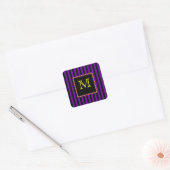 Op maat gemaakte monogram goth gestreepte sticker (Envelop)