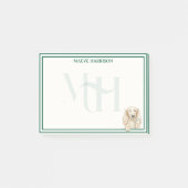 Op maat gemaakte monogram handgetekende dachshund post-it® notes (Voorkant)