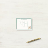 Op maat gemaakte monogram handgetekende dachshund post-it® notes (Op bureau)