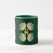 Op maat gemaakte monogram initiaal naam gele rozen mok (Midden)
