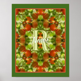 Op maat gemaakte monogram initiaal naam moestuin t poster