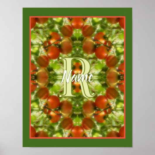 Op maat gemaakte monogram initiaal naam moestuin t poster (Voorkant)