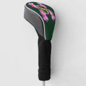 Op maat gemaakte monogram initiaal naam Roze Cosmo Golfheadcover (Schuin)
