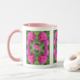 Op maat gemaakte monogram initiaal naam Roze Zinni Mok