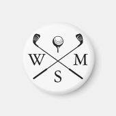 Op maat gemaakte monogram initiaal zwart en wit magneet (Voorkant)