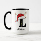 Op maat gemaakte monogram Kerstman mok cadeau voor (Links)