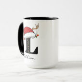 Op maat gemaakte monogram Kerstman mok cadeau voor (Voorkant links)