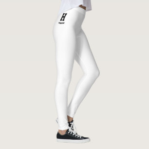 Op maat gemaakte Monogram Klasse Vakantie Wit Leggings