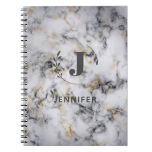 Op maat gemaakte monogram marmer college-liniërnot notitieboek