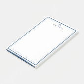 Op maat gemaakte monogram met een marineblauwe ran post-it® notes (Schuin)