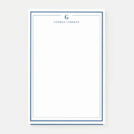 Op maat gemaakte monogram met een marineblauwe ran post-it® notes