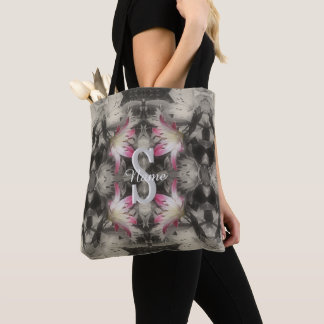 Op maat gemaakte monogram met je eerste naam lelie tote bag