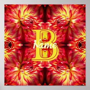 Op maat gemaakte monogram met uw eerste naam Dahli Poster