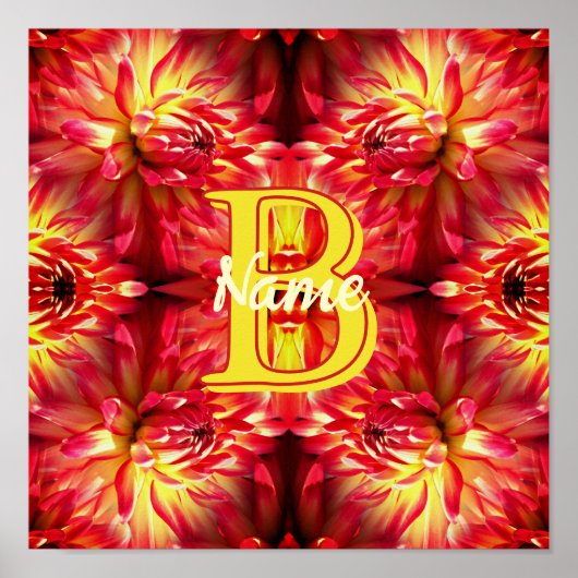 Op maat gemaakte monogram met uw eerste naam Dahli Poster (Voorkant)