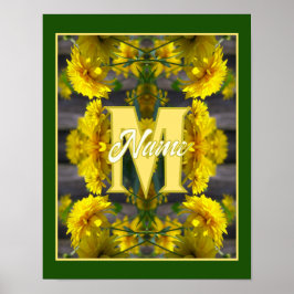 Op maat gemaakte monogram met uw eerste naam Gele  Poster