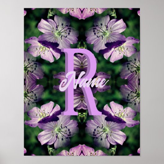 Op maat gemaakte monogram met uw eerste naam Geran Poster (Voorkant)