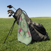 Op maat gemaakte monogram met uw eerste naam libel golfhanddoek (Groen)