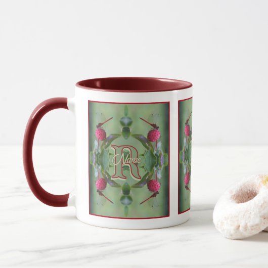 Op maat gemaakte monogram met uw eerste naam libel mok (Met donut)