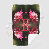 Op maat gemaakte monogram met uw eerste naam Rode Golfhanddoek (Insitu)