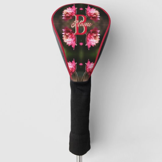 Op maat gemaakte monogram met uw eerste naam Rode Golfheadcover (Voorkant)