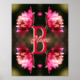 Op maat gemaakte monogram met uw eerste naam Rode  Poster