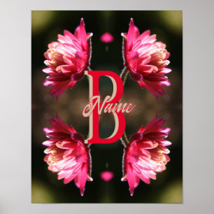 Op maat gemaakte monogram met uw eerste naam Rode Poster