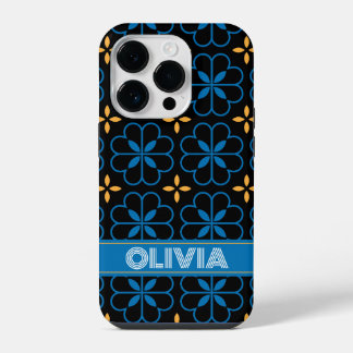 Op maat gemaakte monogram naam mediterrane telefoo iPhone 14 plus hoesje