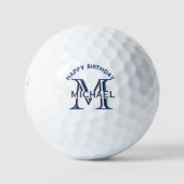 Op maat gemaakte monogram naam verjaardag golfball golfballen (Voorkant)